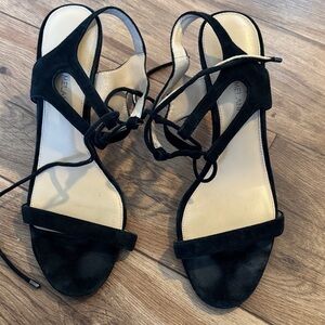 ANTONIO MELANI Black Suede Women's Sandals